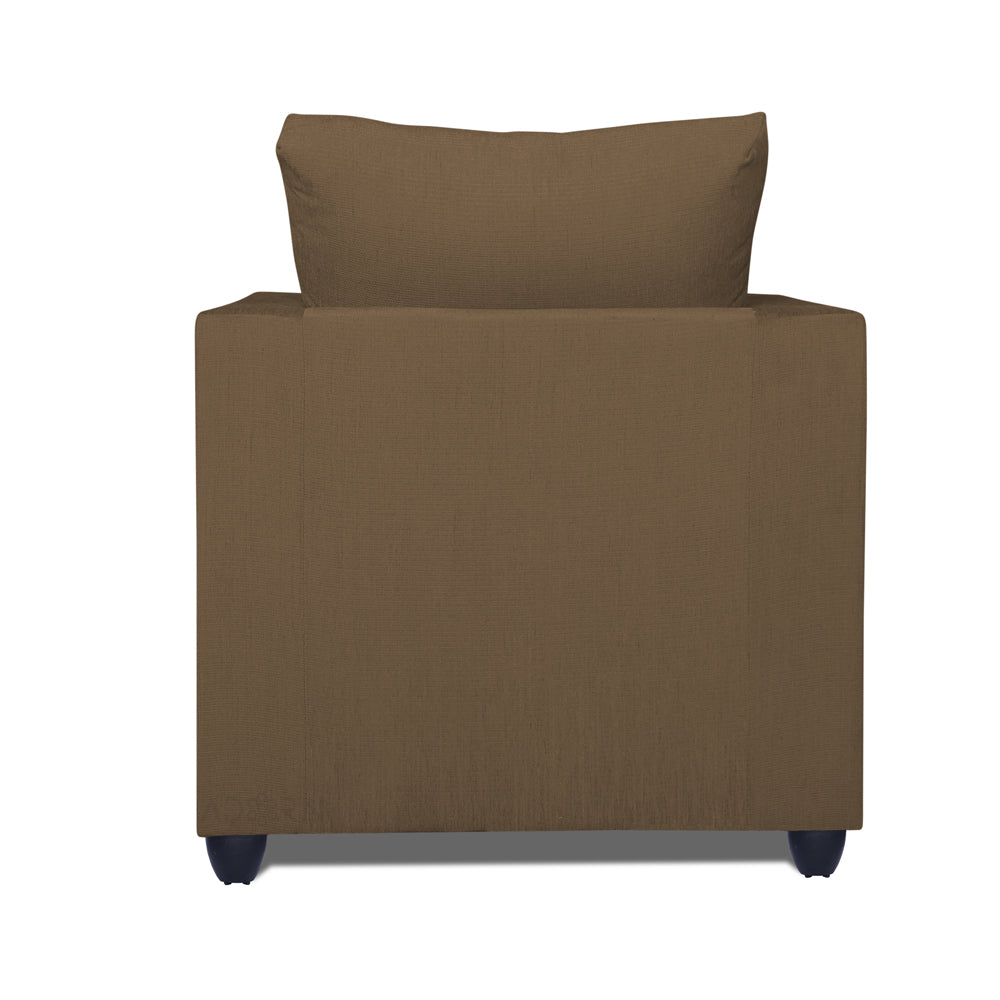 Adorn India Zink 1 Seater Sofa (Brown)