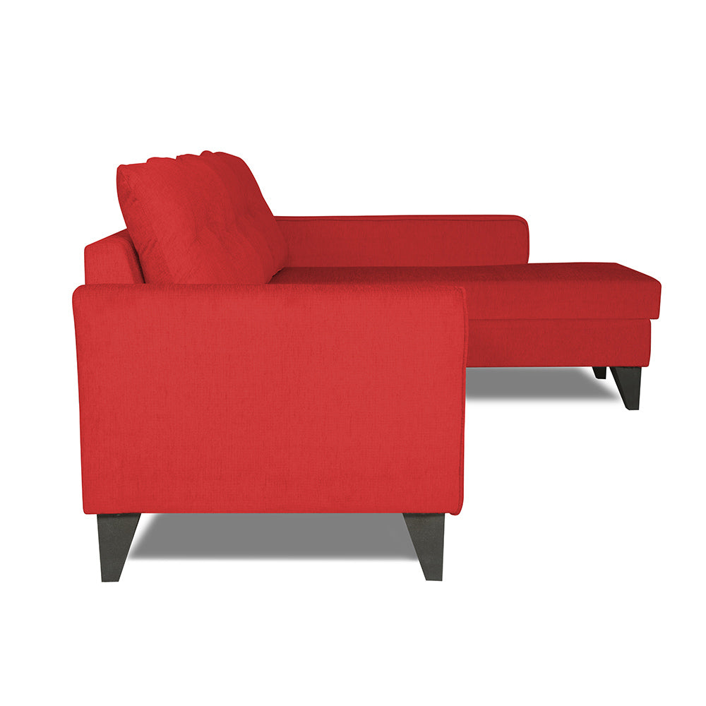 Adorn India Maddox Tufted L Shape 6 Seater Sofa Set RHS (Red) (3 Year Warranty)