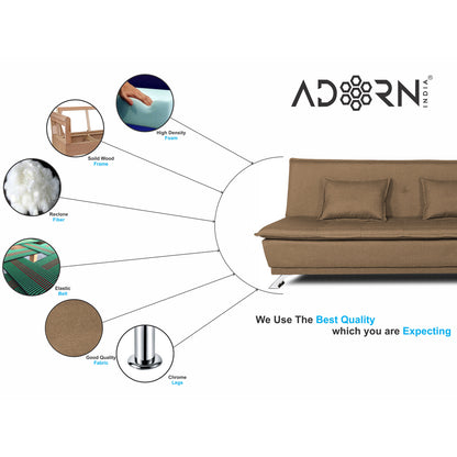Adorn India Arden 4 Seater Sofa Cum Bed 4 x 6 (Camel) (3 Year Warranty)