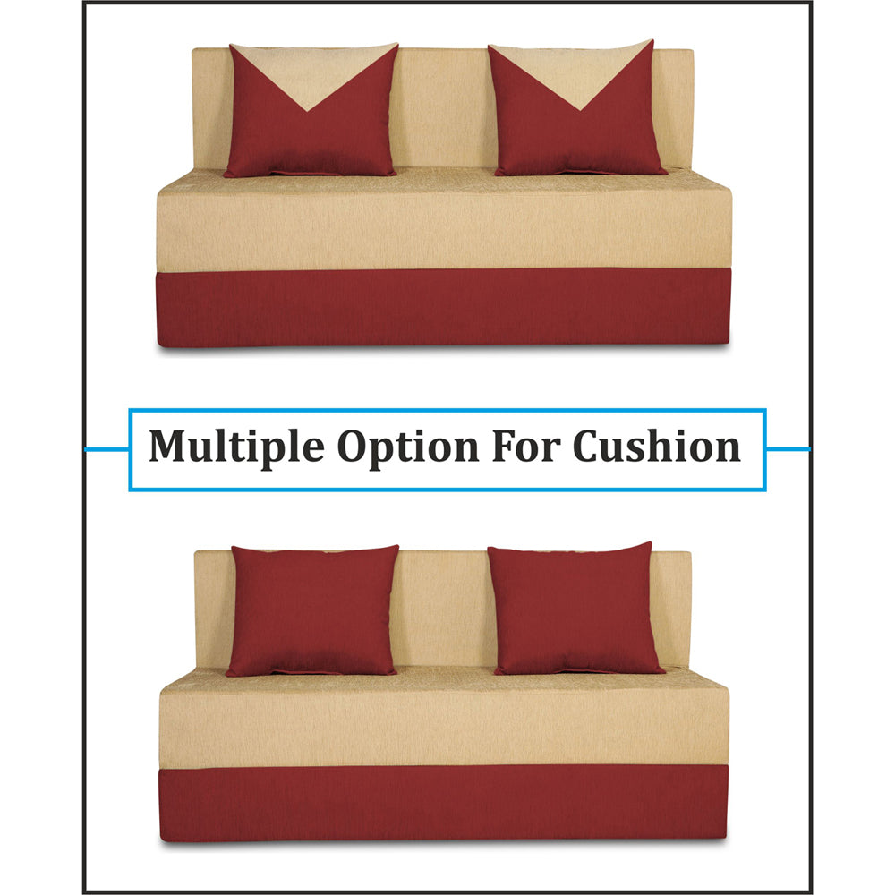 Adorn India Easy Boom 2 Seater Sofa Cum Bed 4 x 6 (Maroon & Beige) (1 Year Warranty)