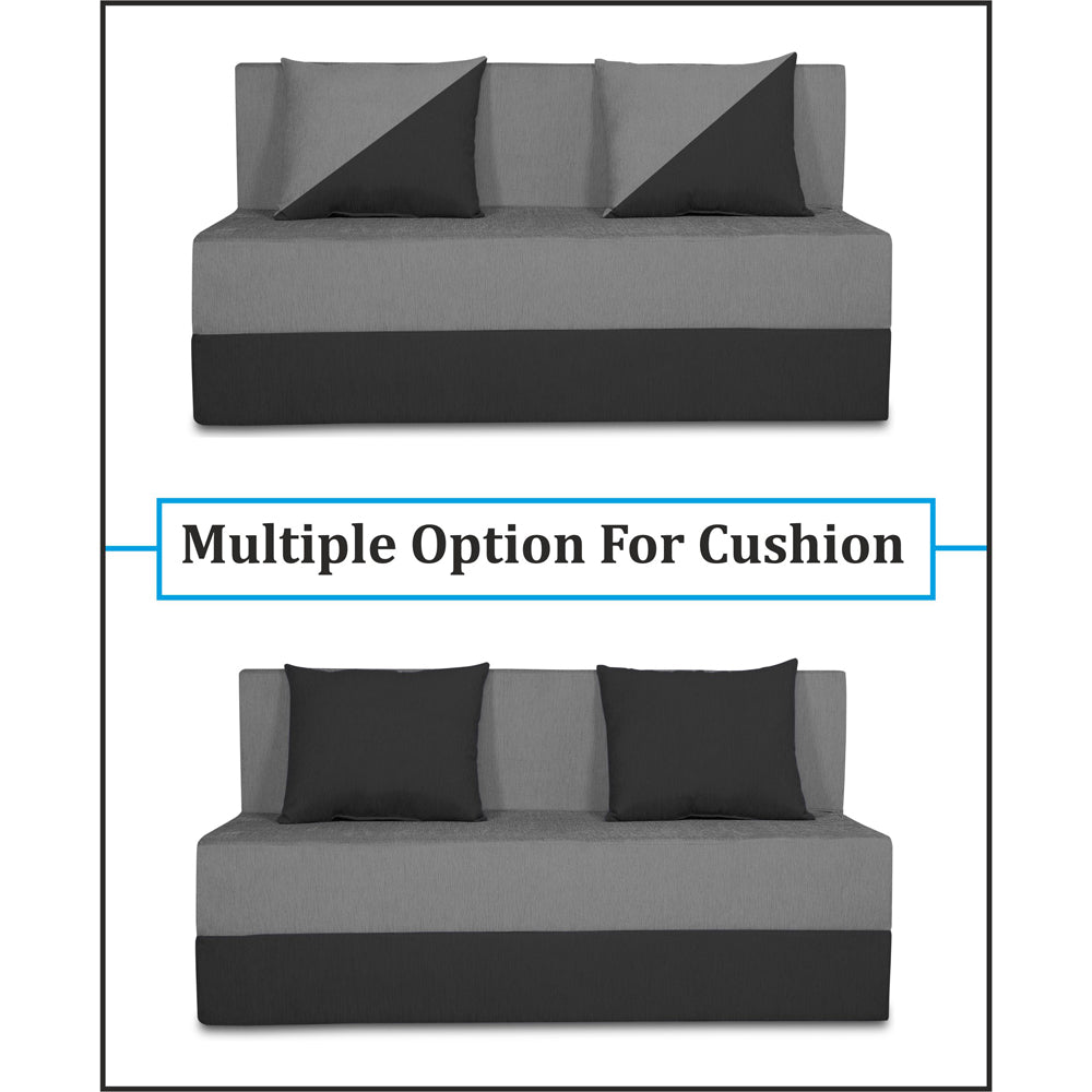Adorn India Easy Desmond 2 Seater Sofa Cum Bed 4 X 6 (Grey & Black) (1 Year Warranty)