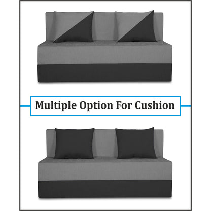 Adorn India Easy Desmond 2 Seater Sofa Cum Bed 4 X 6 (Grey & Black) (1 Year Warranty)
