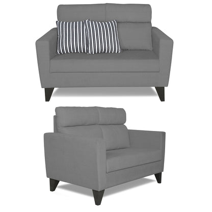 Adorn India Cardello 3-2-1 Six Seater Sofa Set (Grey) (3 Year Warranty)