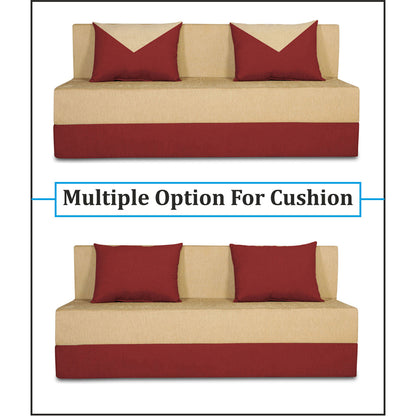 Adorn India Easy Boom 3 Seater Sofa Cum Bed 5 x 6 (Maroon & Beige) (1 Year Warranty)