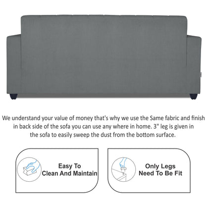 Adorn India Rio Highback 3+2 5 Seater Sofa Set (Grey) (3 Year Warranty)