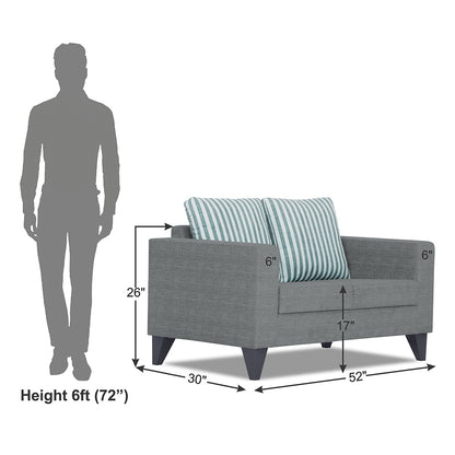 Adorn India Straight Line Plus Stripes 2 Seater Sofa (Grey) (3 Year Warranty)