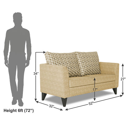 Adorn India Tornado Bricks 2 Seater Sofa (Beige)
