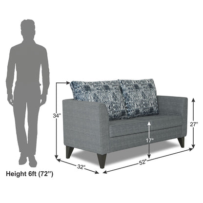 Adorn India Sheldon Crafty 2 Seater Sofa (Grey)