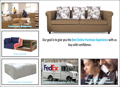 Adorn India Magnum 3 Seater Sofa (Camel)