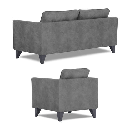 Adorn India Enzo Decent Premium Leatherette Suede 3+1+1 5 Seater Sofa Set (Grey)