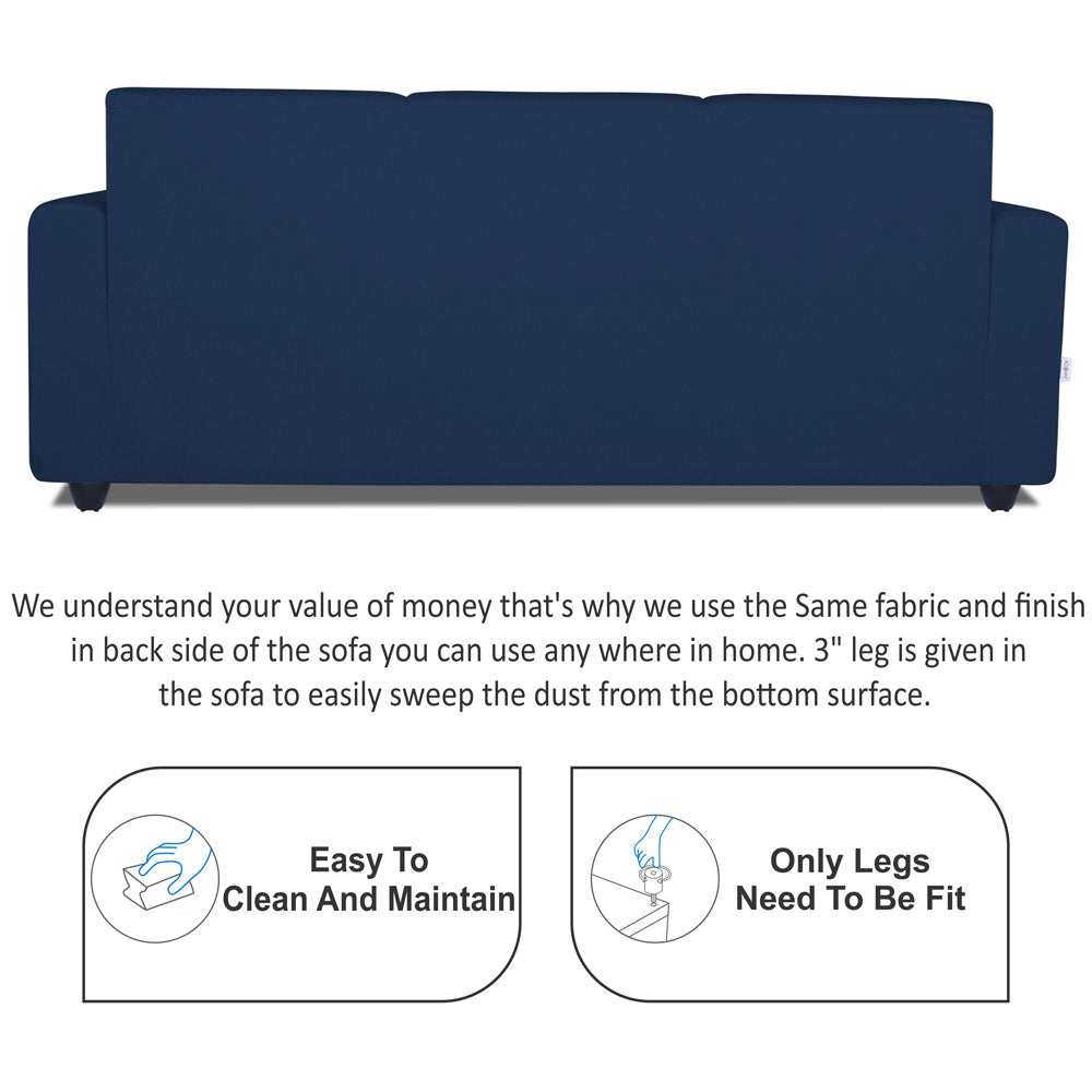 Adorn India Monteno Six Seater 3+2+1 Sofa Set (Blue) (3 Year Warranty)