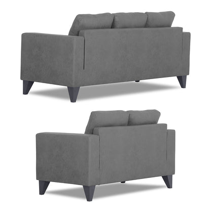 Adorn India Straight line Plus Premium Leatherette Suede 3+2 5 Seater Sofa Set (Grey) (3 Year Warranty)