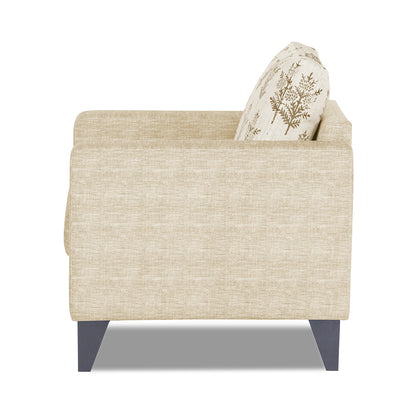 Adorn India Straight line Plus Leaf 3 Seater Sofa (Beige) (3 Year Warranty)