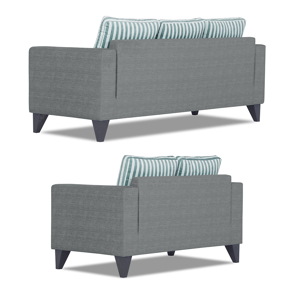 Adorn India Straight Line Plus Stripes 3+2+1 6 Seater Sofa Set (Grey) (3 Year Warranty)