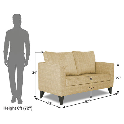 Adorn India Enzo Decent 2 Seater Sofa (Beige)