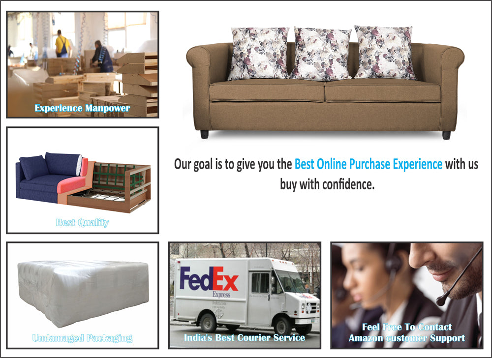 Adorn India Magnum 3-1-1 Sofa Set (New Camel)