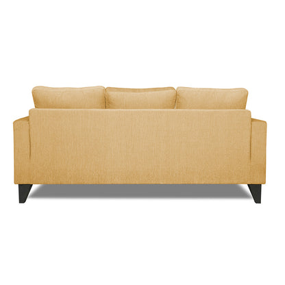 Adorn India Chandler L Shape 4 Seater Sofa Set Plain (Beige)