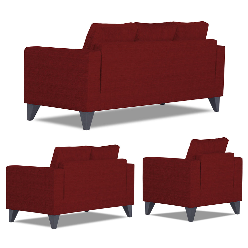 Adorn India Hallton Tufted 3+2+1 6 Seater Sofa Set (Maroon) (3 Year Warranty)