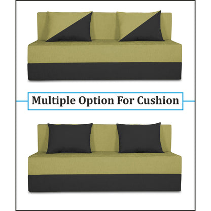 Adorn India Easy Desmond 4 Seater Sofa Cum Bed 6 x 6 (Green & Black) (1 Year Warranty)