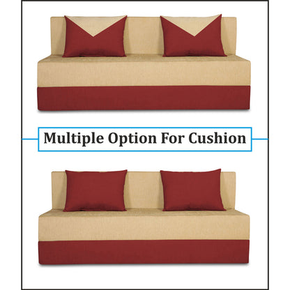 Adorn India Easy Boom 4 Seater Sofa Cum Bed 6 x 6 (Maroon & Beige) (1 Year Warranty)