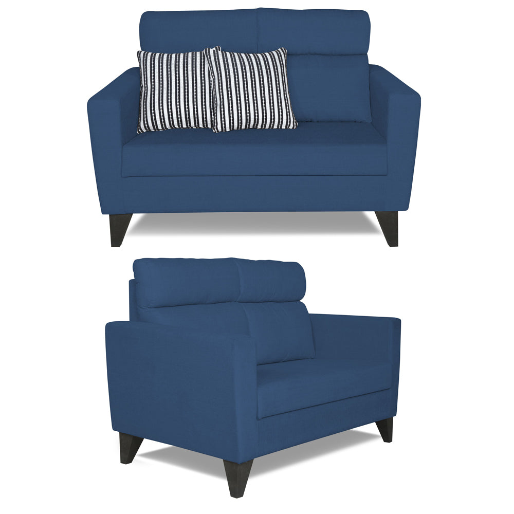 Adorn India Cardello 3-2-1 Six Seater Sofa Set (Blue) (3 Year Warranty)