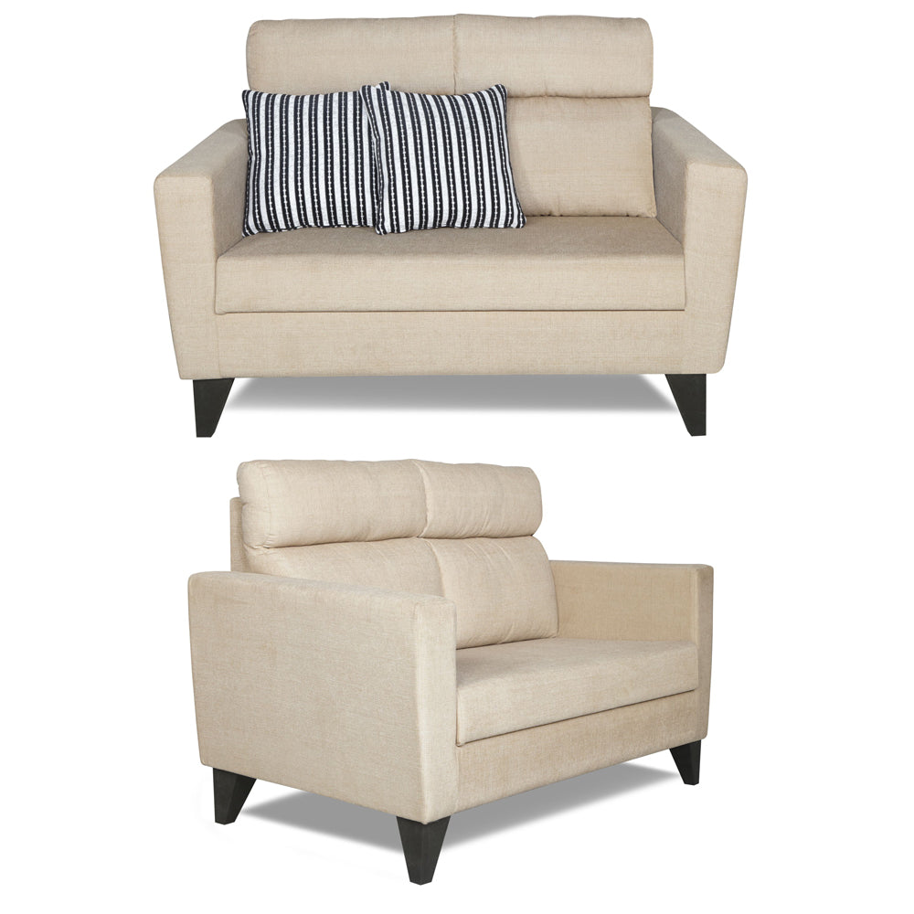 Adorn India Cardello 3-2 Five Seater Sofa Set (Beige) (3 Year Warranty)