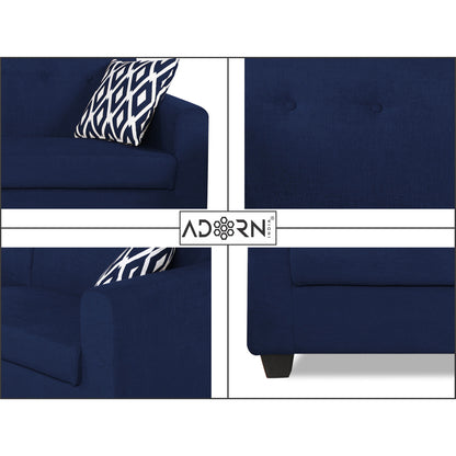 Adorn India Blazer Plus 3 Seater Sofa (Blue)