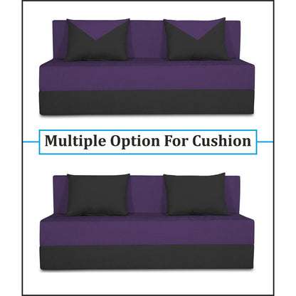 Adorn India Easy Boom 3 Seater Sofa Cum Bed 5 x 6 (Purple & Black) (1 Year Warranty)