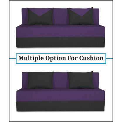 Adorn India Easy Desmond 4 Seater Sofa Cum Bed 6 x 6 (Purple & Black) (1 Year Warranty)