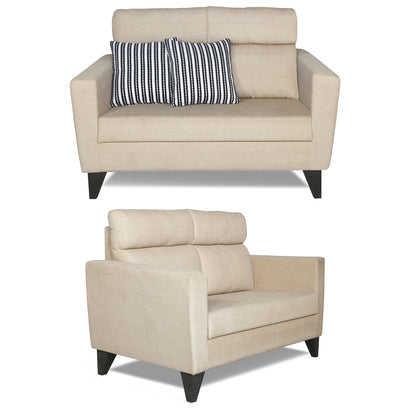 Adorn India Cardello 3-2-1 Six Seater Sofa Set (Beige) (3 Year Warranty)