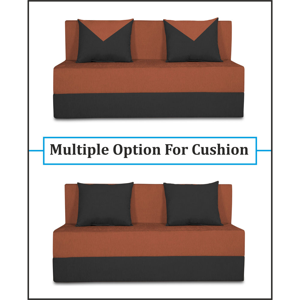 Adorn India Easy Boom 2 Seater Sofa Cum Bed 4 x 6 (Rust & Black) (1 Year Warranty)