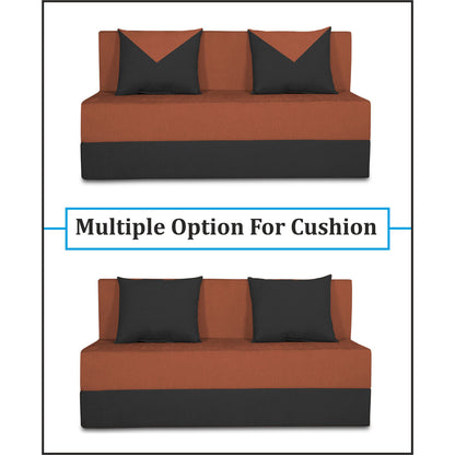 Adorn India Easy Boom 2 Seater Sofa Cum Bed 4 x 6 (Rust & Black) (1 Year Warranty)