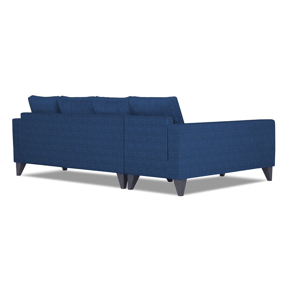 Adorn India Beetle Plus Stripes L Shape 6 Seater Sofa Set (Left Hand Side) (Blue) (3 Year Warranty)