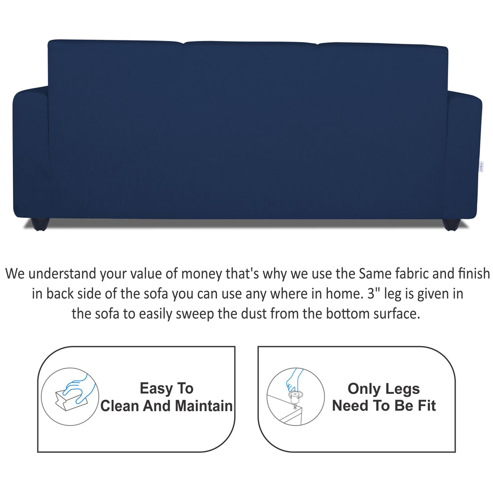 Adorn India Monteno 3+2 5 Seater Sofa Set (Blue) (3 Year Warranty)