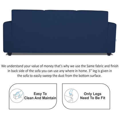 Adorn India Monteno 3+2 5 Seater Sofa Set (Blue) (3 Year Warranty)