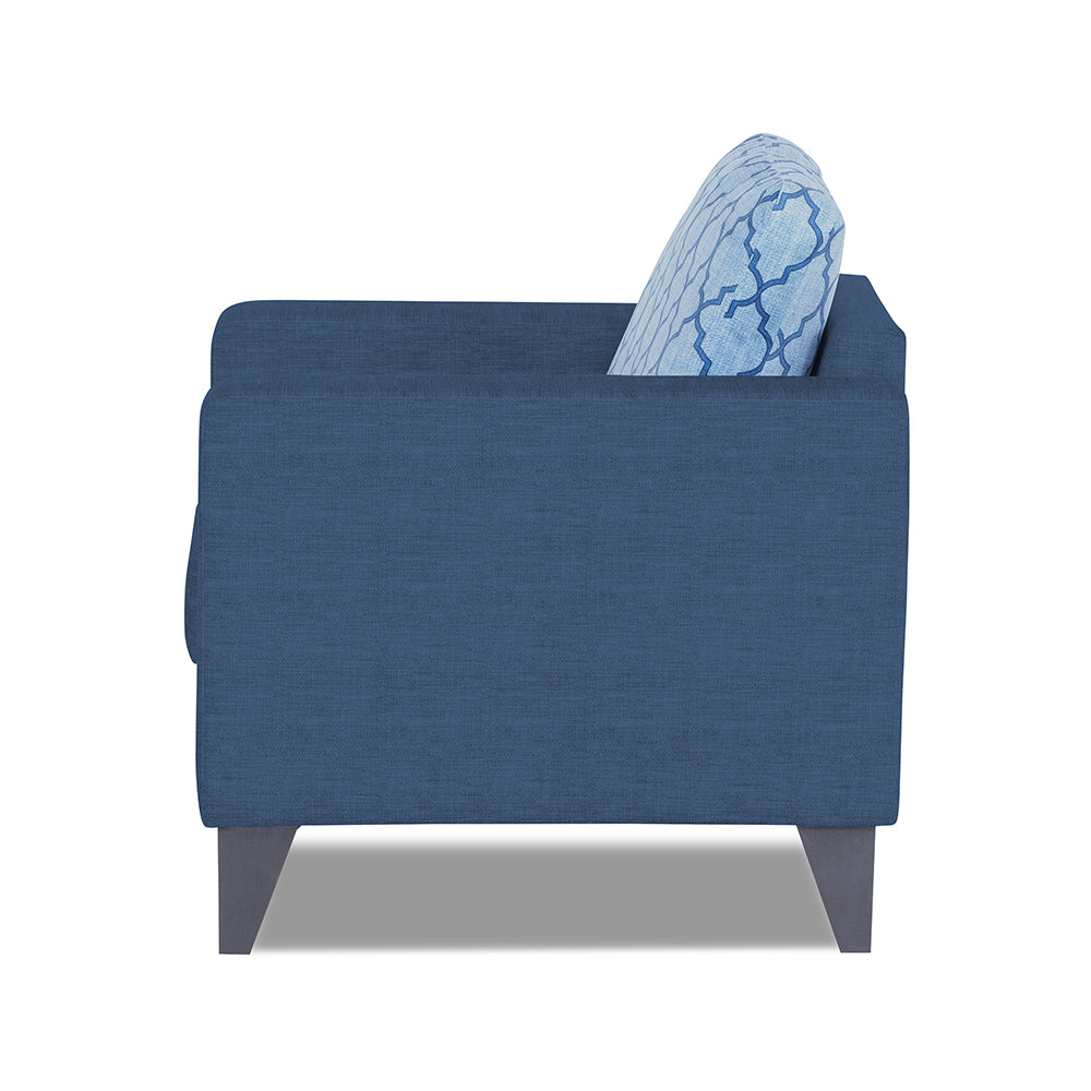 Adorn India Straight line Plus Blossom 2 Seater Sofa (Blue) (3 Year Warranty)