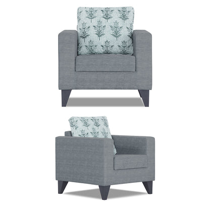 Adorn India Straight line Plus Leaf 3+2+1 6 Seater Sofa Set (Grey) (3 Year Warranty)