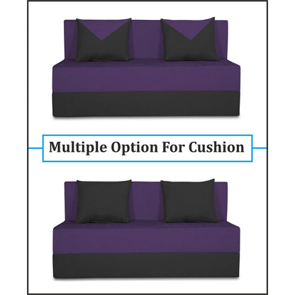Adorn India Easy Boom 4 Seater Sofa Cum Bed 6 x 6 (Purple & Black) (1 Year Warranty)