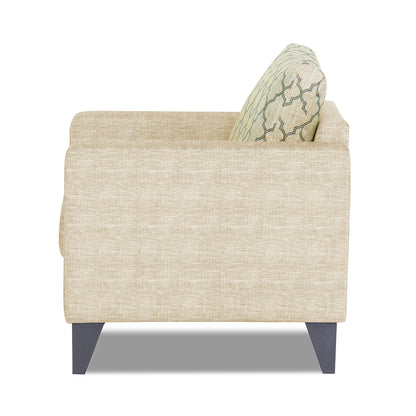 Adorn India Straight line Plus Blossom 1 Seater Sofa (Beige) (3 Year Warranty)