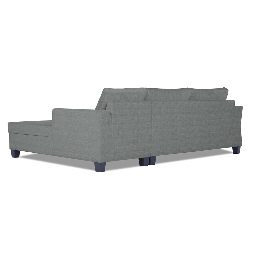 Adorn India Valencia Plus Decent L Shape 6 Seater Sofa Set (Right Hand Side) (Grey)