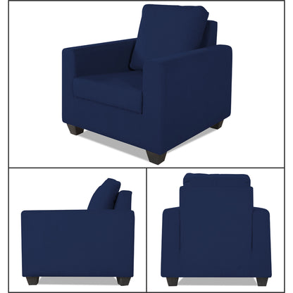 Adorn India Russell 3-1-1 Five Seater Sofa Set (Blue, Wood)