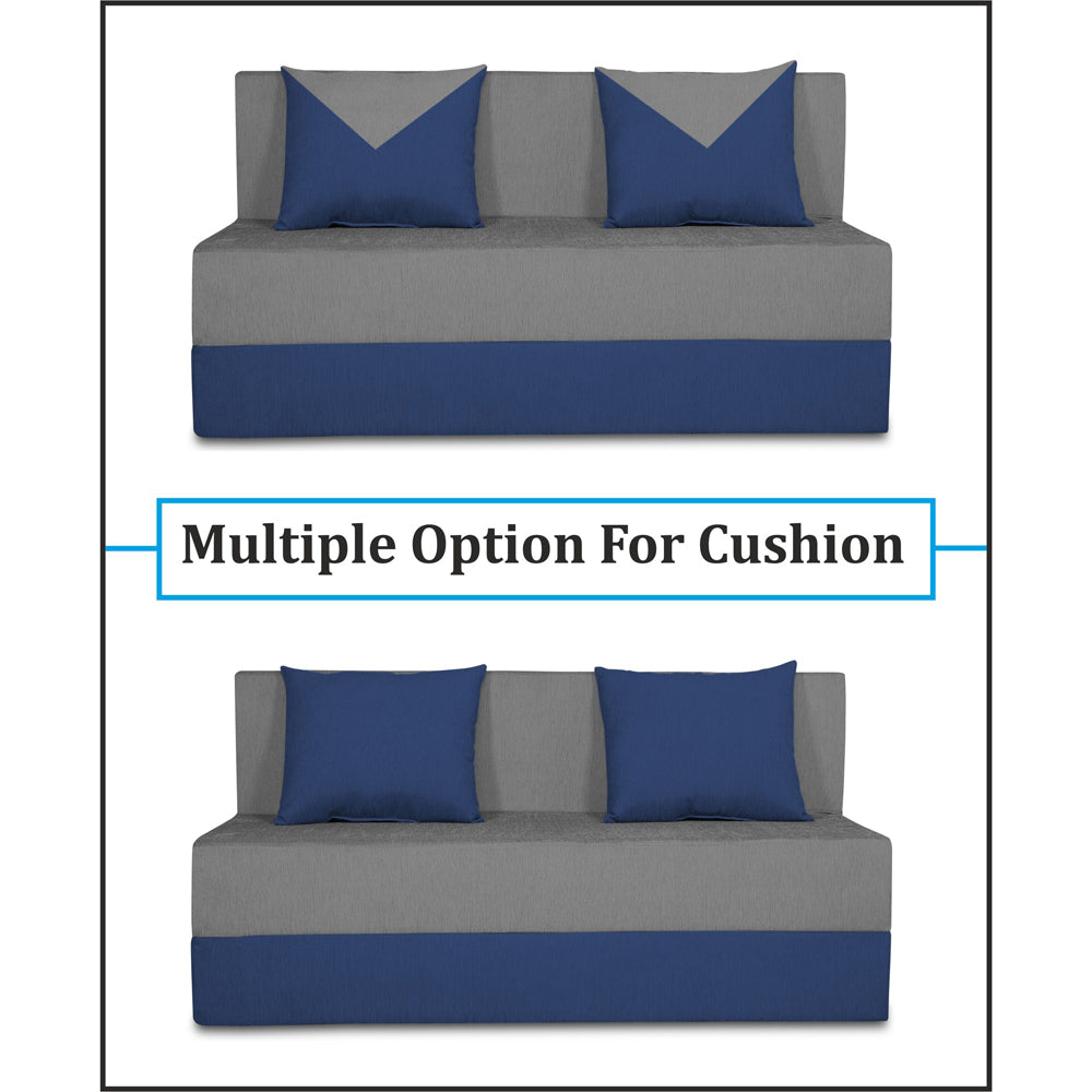 Adorn India Easy Boom 2 Seater Sofa Cum Bed 4 x 6 (Blue & Grey, Foam) (1 Year Warranty)