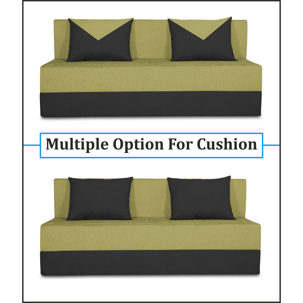 Adorn India Easy Boom 4 Seater Sofa Cum Bed 6 x 6 (Green & Black) (1 Year Warranty)