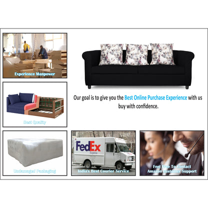 Adorn India Magnum 3-1-1 Sofa Set (Black)