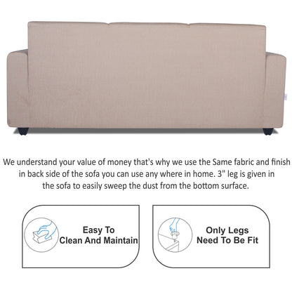Adorn India Monteno 5 Seater 3+2 Wood Sofa Set (Beige) (3 Year Warranty)