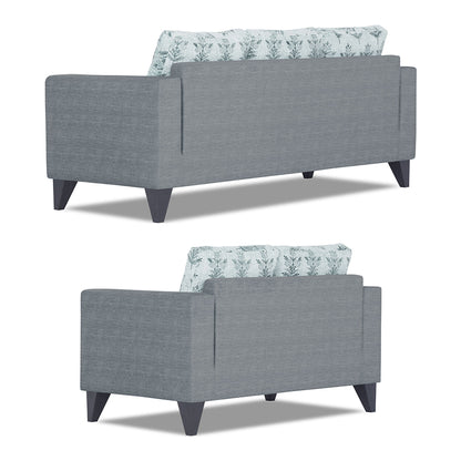 Adorn India Straight line Plus Leaf 3+2 5 Seater Sofa Set (Grey) (3 Year Warranty)
