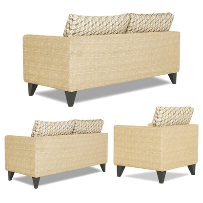 Adorn India Tornado Bricks 3+2+1 6 Seater Sofa Set with Centre Table (Beige)