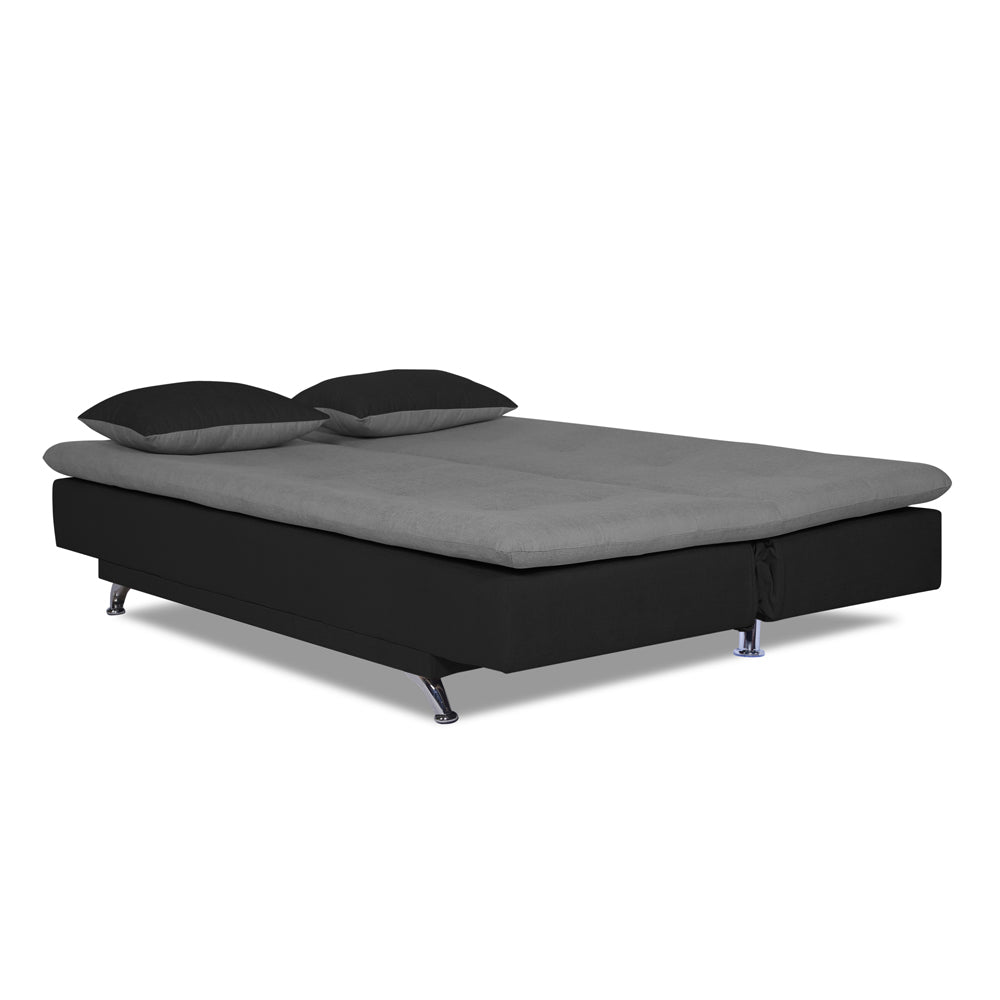 Adorn India Aspen 3 Seater Sofa Cum Bed (Dark Grey and Black) (3 Year Warranty)