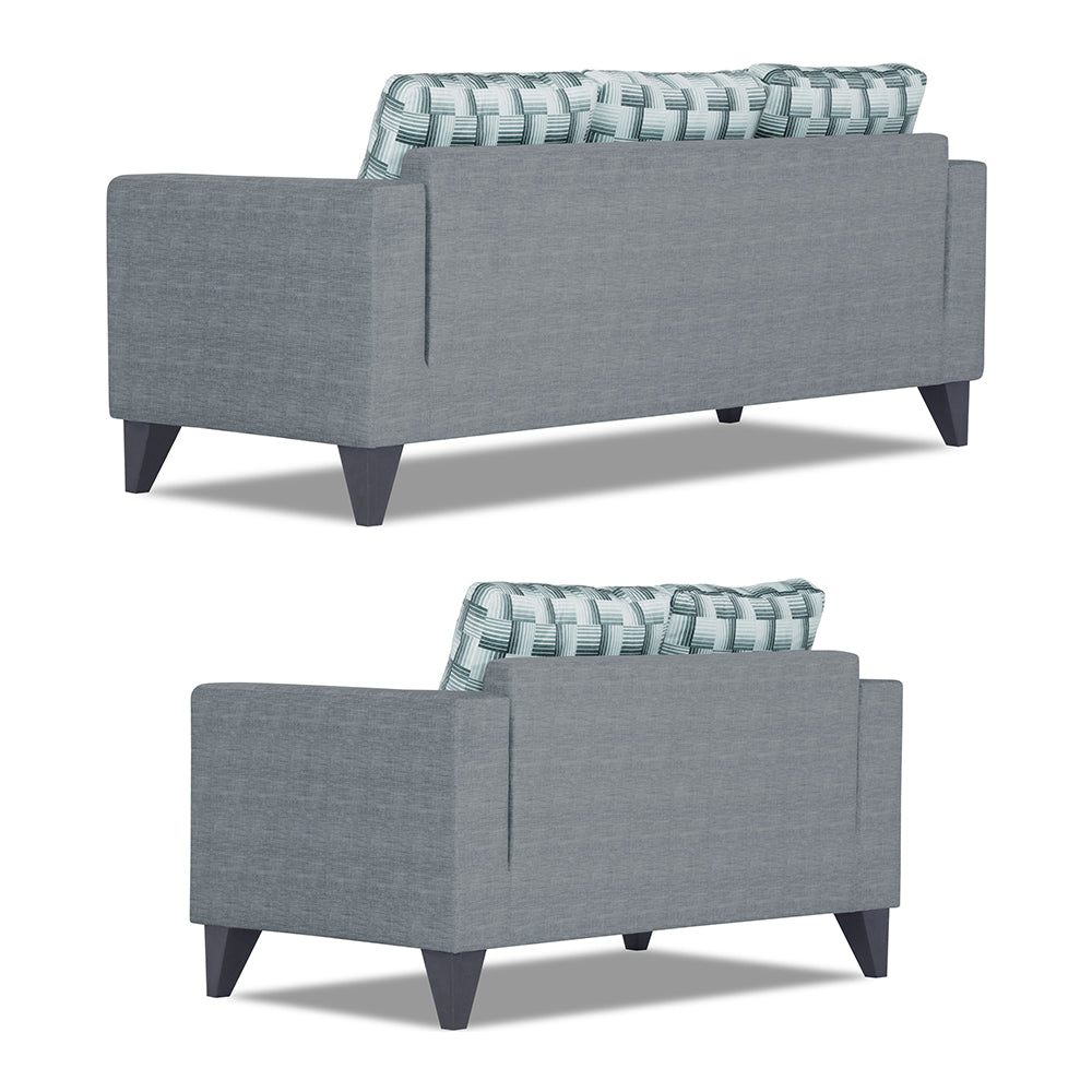 Adorn India Straight line Plus Bricks 3+2 5 Seater Sofa Set (Grey) (3 Year Warranty)
