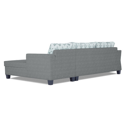 Adorn India Valencia Plus L Shape 6 Seater Sofa Set Leaf (Right Hand Side) (Grey)